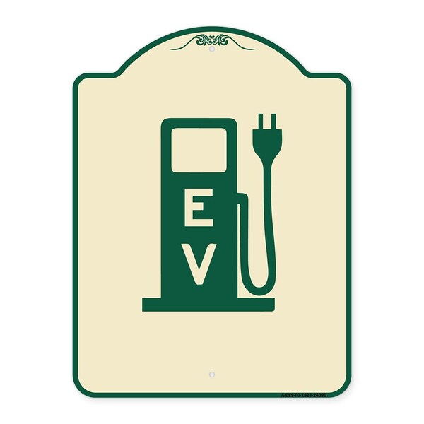 Ev Electric Vehicle Charging Station Heavy-Gauge Aluminum Sign, 24" x 18", TG-1824-24090